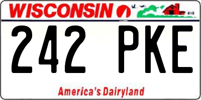WI license plate 242PKE