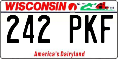 WI license plate 242PKF