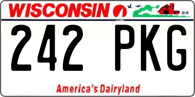 WI license plate 242PKG