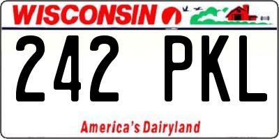 WI license plate 242PKL