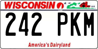 WI license plate 242PKM