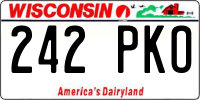 WI license plate 242PKO