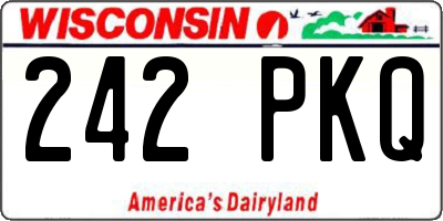 WI license plate 242PKQ