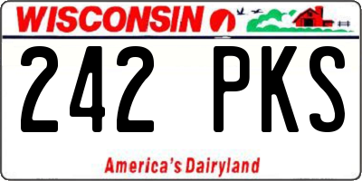 WI license plate 242PKS
