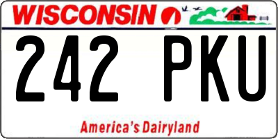 WI license plate 242PKU