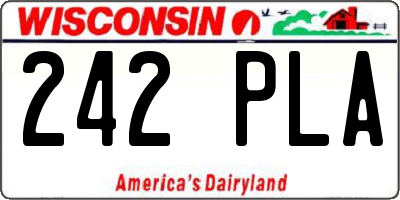 WI license plate 242PLA