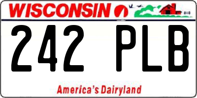 WI license plate 242PLB