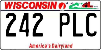 WI license plate 242PLC