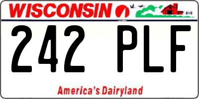 WI license plate 242PLF