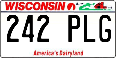 WI license plate 242PLG