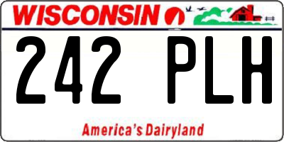 WI license plate 242PLH