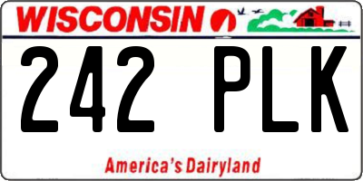 WI license plate 242PLK