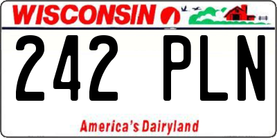 WI license plate 242PLN