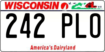 WI license plate 242PLO