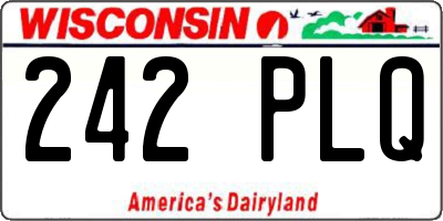 WI license plate 242PLQ