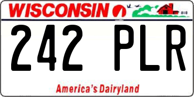 WI license plate 242PLR