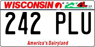 WI license plate 242PLU