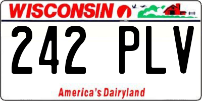 WI license plate 242PLV