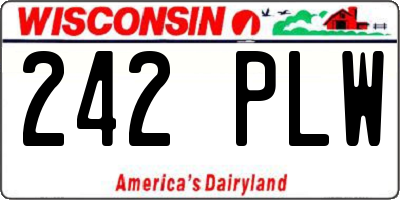 WI license plate 242PLW