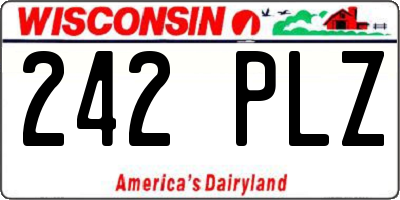 WI license plate 242PLZ