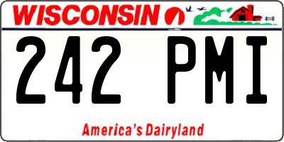 WI license plate 242PMI