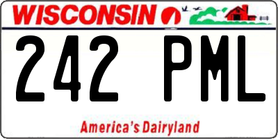 WI license plate 242PML