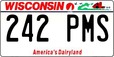 WI license plate 242PMS