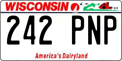 WI license plate 242PNP