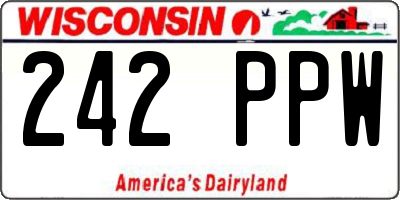 WI license plate 242PPW