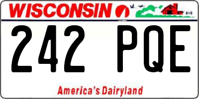 WI license plate 242PQE