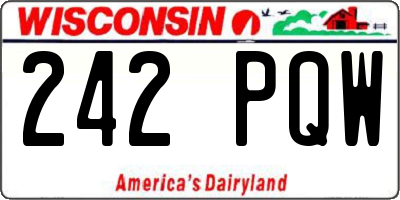 WI license plate 242PQW