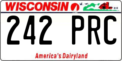 WI license plate 242PRC