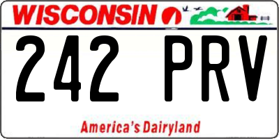 WI license plate 242PRV