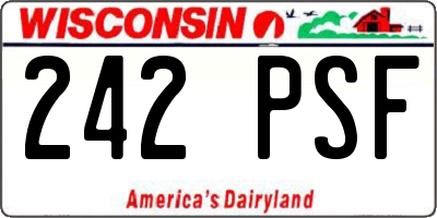 WI license plate 242PSF
