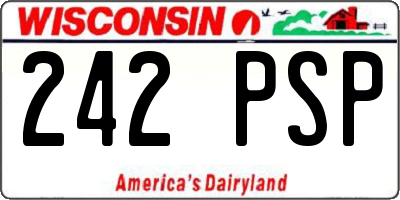 WI license plate 242PSP