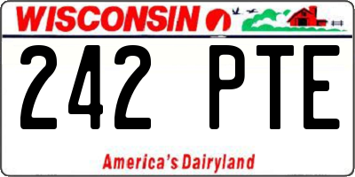 WI license plate 242PTE