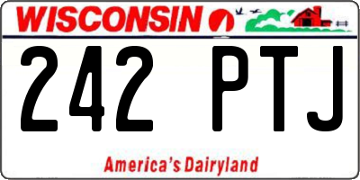 WI license plate 242PTJ