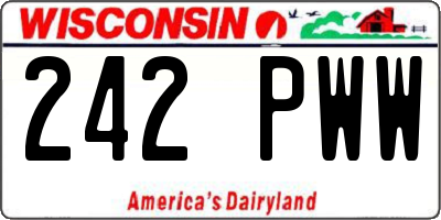 WI license plate 242PWW