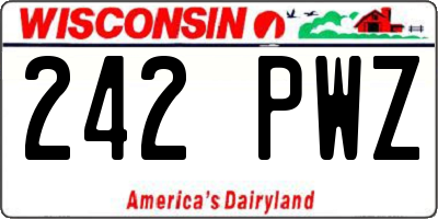 WI license plate 242PWZ