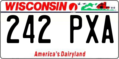 WI license plate 242PXA
