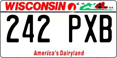 WI license plate 242PXB