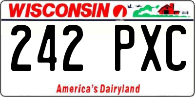 WI license plate 242PXC