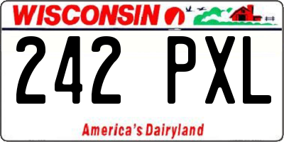 WI license plate 242PXL