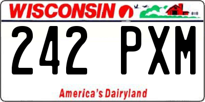 WI license plate 242PXM