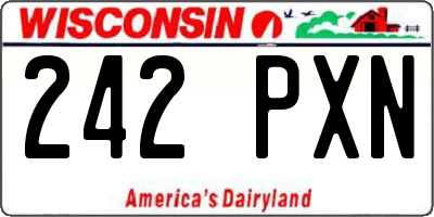 WI license plate 242PXN