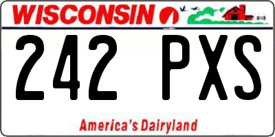 WI license plate 242PXS