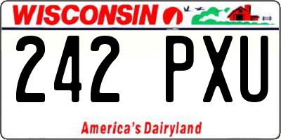 WI license plate 242PXU