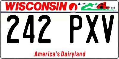 WI license plate 242PXV