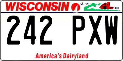 WI license plate 242PXW