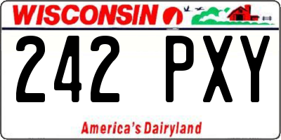 WI license plate 242PXY